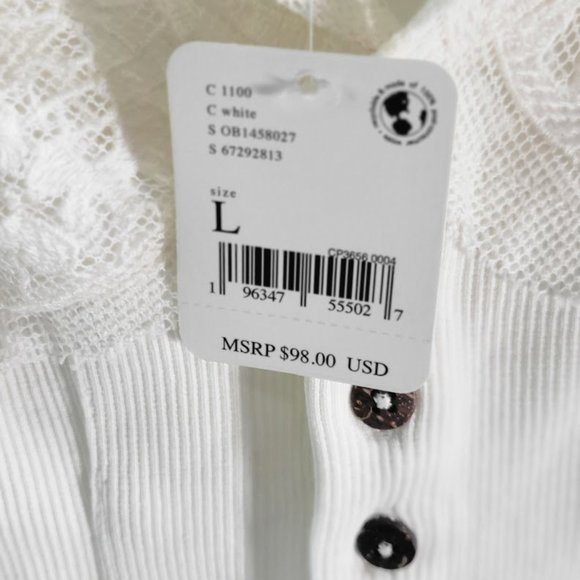 FREE PEOPLE have my heart cropped tank top Sz L NEW - Picture 10 of 10